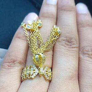 GOLD TASSEL STATEMENT RING CROWN BOHO